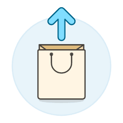 Shopping Bag Remove Illustration from UX Colors Set