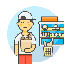 Bakery Shopping 1 4 Illustration from UX Colors Set