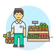 Grocery Shopping 3 5 Illustration from UX Colors Set