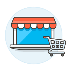 Online Store Laptop Illustration from UX Colors Set