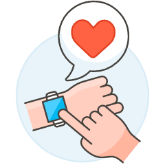 Heart Rate Measure Watch 1 Illustration from UX Colors Set