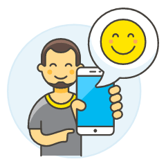 User Happy Phone 2 Illustration from UX Colors Set