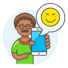 User Happy Phone 3 Illustration from UX Colors Set