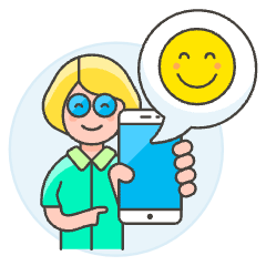 User Happy Phone 6 Illustration from UX Colors Set