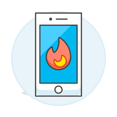 Phone Flame Illustration from UX Colors Set