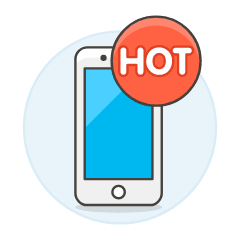 Phone Hot Sign Illustration from UX Colors Set