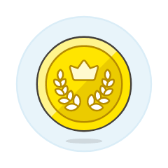 Gold Crown Coin Illustration from UX Colors Set