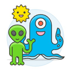 Aliens Welcome Illustration from UX Colors Set