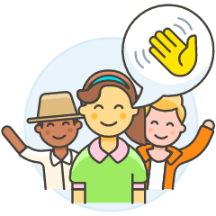 Friends Wave Illustration from UX Colors Set