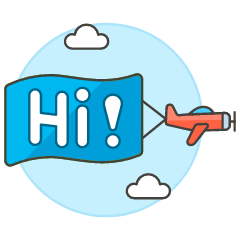 Plane Hi Sign Illustration from UX Colors Set