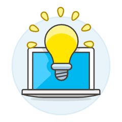 Laptop Idea Illustration from UX Colors Set