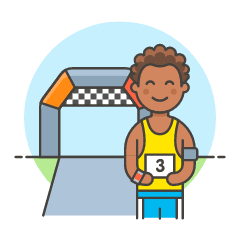 Sports Running Marathon 3 Illustration from UX Colors Set