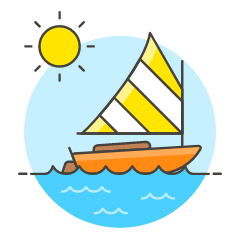 Sailboat Illustration from UX Colors Set