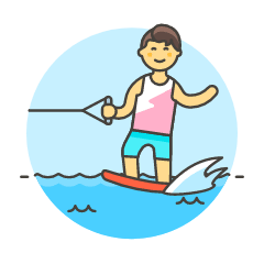 Wakeboarding 9 Illustration from UX Colors Set