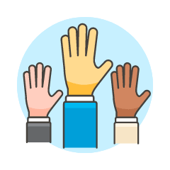 Raise Hands Illustration from UX Colors Set