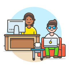 Work Desk Sofa 1 1 Illustration from UX Colors Set