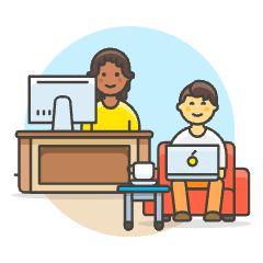 Work Desk Sofa 1 3 Illustration from UX Colors Set