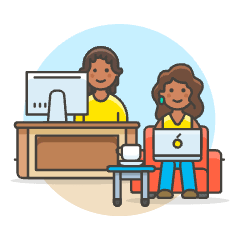 Work Desk Sofa 1 4 Illustration from UX Colors Set