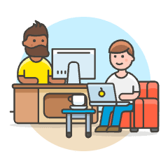 Work Desk Sofa 3 3 Illustration from UX Colors Set