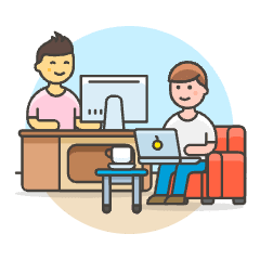 Work Desk Sofa 3 4 Illustration from UX Colors Set