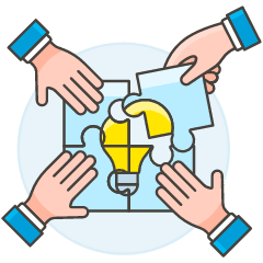 Team Idea Puzzle 1 Illustration from UX Colors Set