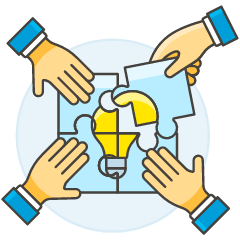 Team Idea Puzzle 2 Illustration from UX Colors Set