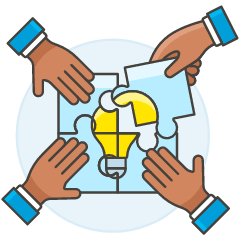 Team Idea Puzzle 3 Illustration from UX Colors Set