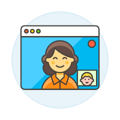 Video Conference Browser 1 3 Illustration from UX Colors Set