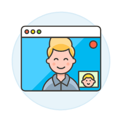 Video Conference Browser 1 4 Illustration from UX Colors Set