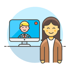 Video Conference Imac 1 1 Illustration from UX Colors Set