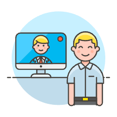 Video Conference Imac 1 4 Illustration from UX Colors Set