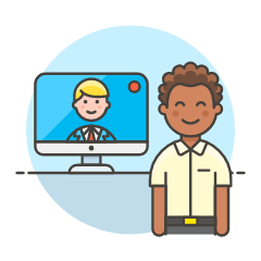 Video Conference Imac 1 5 Illustration from UX Colors Set