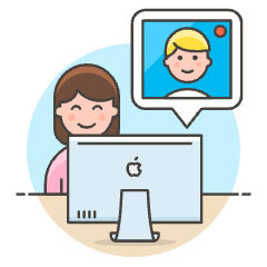 Video Conference Imac 2 1 Illustration from UX Colors Set