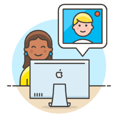 Video Conference Imac 2 2 Illustration from UX Colors Set