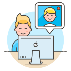 Video Conference Imac 2 4 Illustration from UX Colors Set