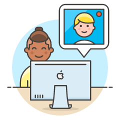 Video Conference Imac 2 5 Illustration from UX Colors Set