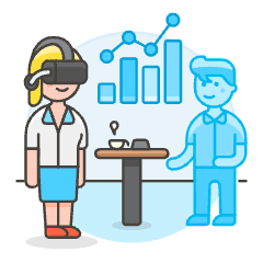 Virtual Meeting 4 Illustration from UX Colors Set