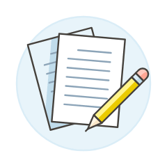 Pencil Writing Sheet Illustration from UX Colors Set