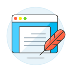 Quill Software Writing Illustration from UX Colors Set