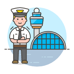 Pilot And Airport 2 Illustration from UX Colors Set