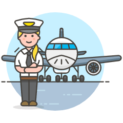 Pilot With Plane 1 Illustration from UX Colors Set