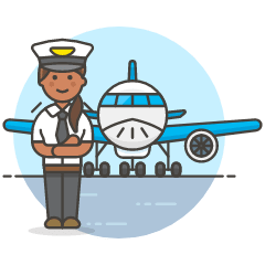 Pilot With Plane 2 Illustration from UX Colors Set