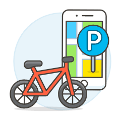 Bike Parking Location Illustration from UX Colors Set