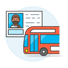 Bus License 3 Illustration from UX Colors Set