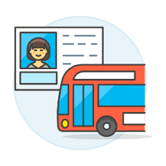 Bus License 5 Illustration from UX Colors Set