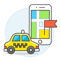 Taxi Destination Illustration from UX Colors Set