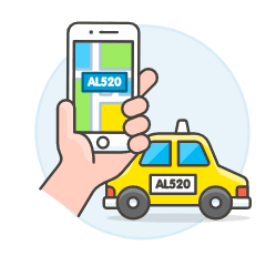 Taxi Matching 1 Illustration from UX Colors Set