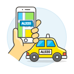 Taxi Matching 2 Illustration from UX Colors Set
