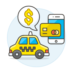 Taxi Online Payment Illustration from UX Colors Set