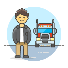 Truck And Driver 2 Illustration from UX Colors Set